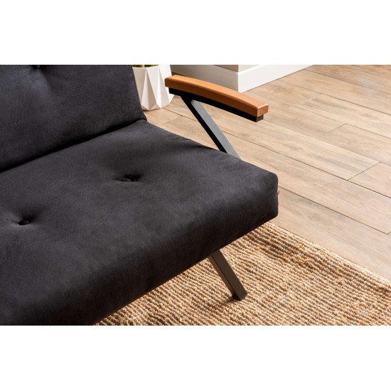 3-Seat Sofa-Bed Zven - Black Black 3-Seat Sofa-Bed Zven - Black Black