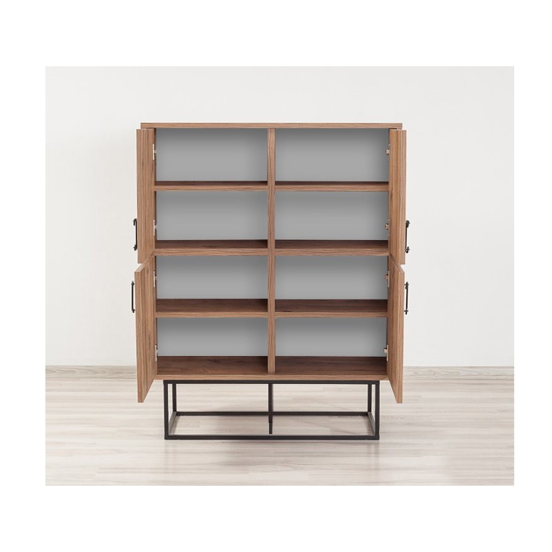 Μπουφές Παπουτσοθήκη Quantum Solo 93x36x115εκ - Χρώμα Atlantic Πεύκο Μαύρο