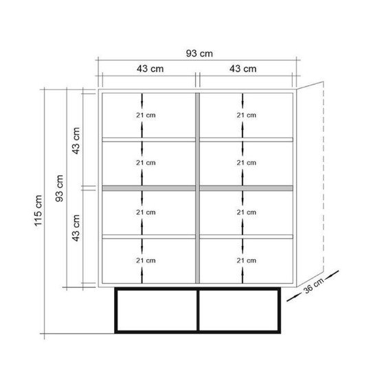 Μπουφές Παπουτσοθήκη Quantum Solo 93x36x115εκ - Χρώμα Atlantic Πεύκο Μαύρο