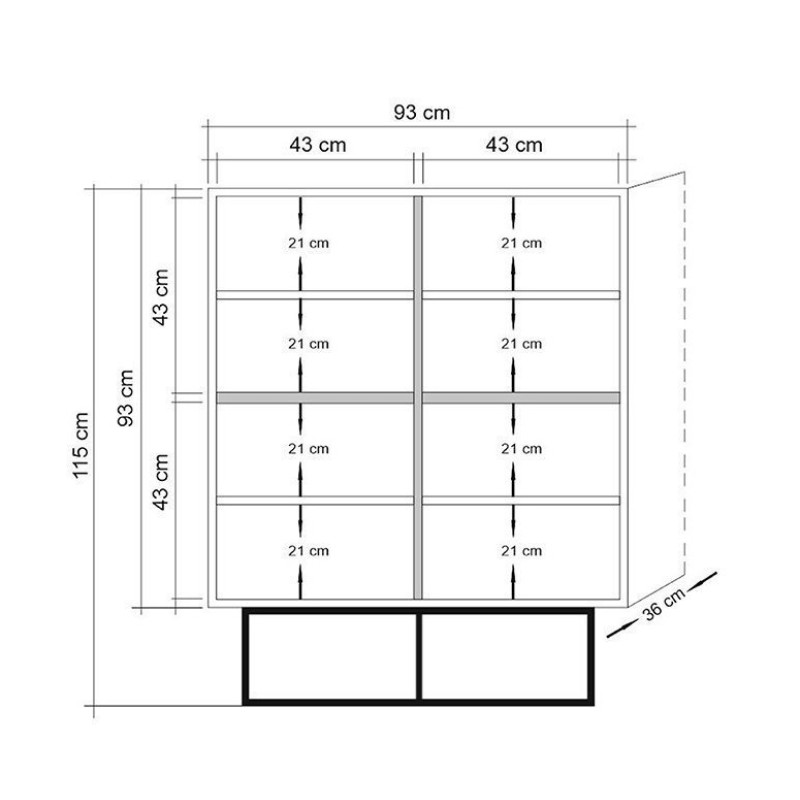 Μπουφές Παπουτσοθήκη Quantum Solo 93x36x115εκ - Χρώμα Atlantic Πεύκο Μαύρο