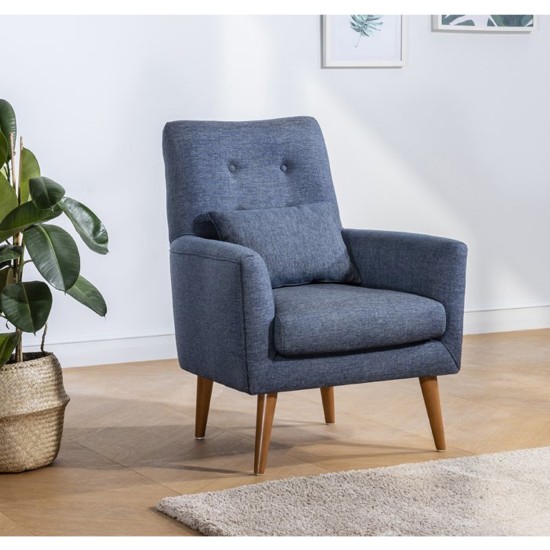 Wing Chair Zeni Berjer - Dark Blue Dark Blue Atelier del Sofa Wing Chair Zeni Berjer - Dark Blue Dark Blue