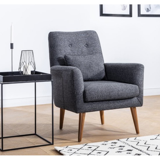 Wing Chair Zeni Berjer - Dark Grey Dark Grey Atelier del Sofa Wing Chair Zeni Berjer - Dark Grey Dark Grey