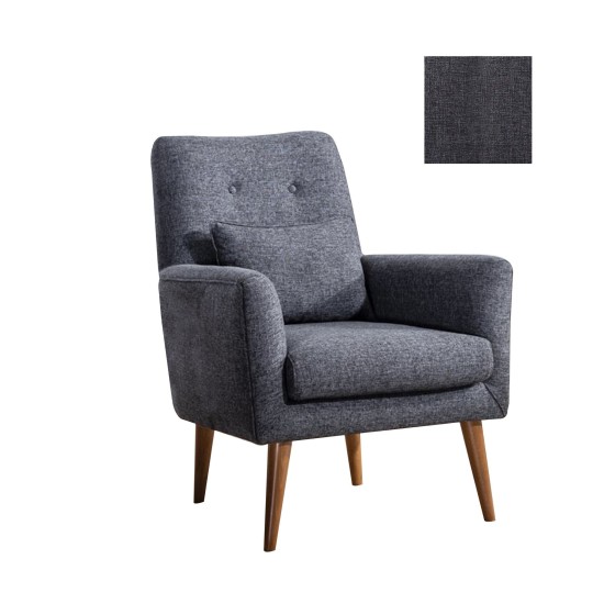 Wing Chair Zeni Berjer - Dark Grey Dark Grey Atelier del Sofa Wing Chair Zeni Berjer - Dark Grey Dark Grey