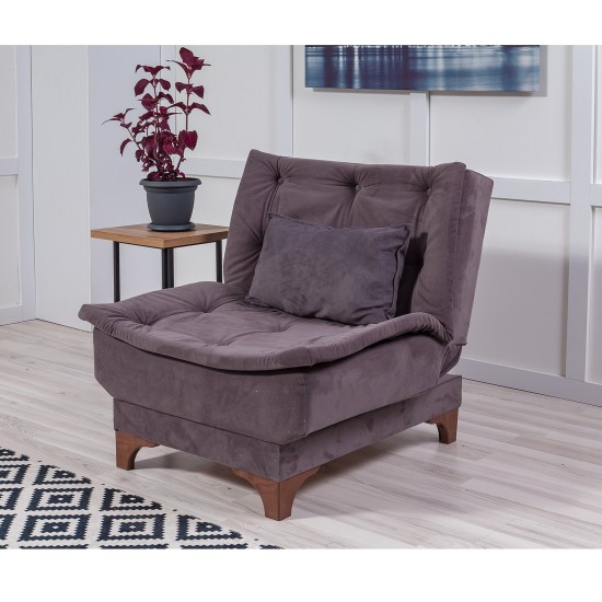 Wing Chair Kelebek Berjer - Anthracite Anthracite Wing Chair Kelebek Berjer - Anthracite Anthracite