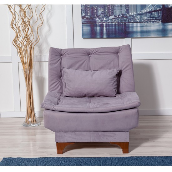 Wing Chair Kelebek Berjer - Grey Grey Wing Chair Kelebek Berjer - Grey Grey