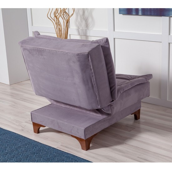 Wing Chair Kelebek Berjer - Grey Grey Wing Chair Kelebek Berjer - Grey Grey