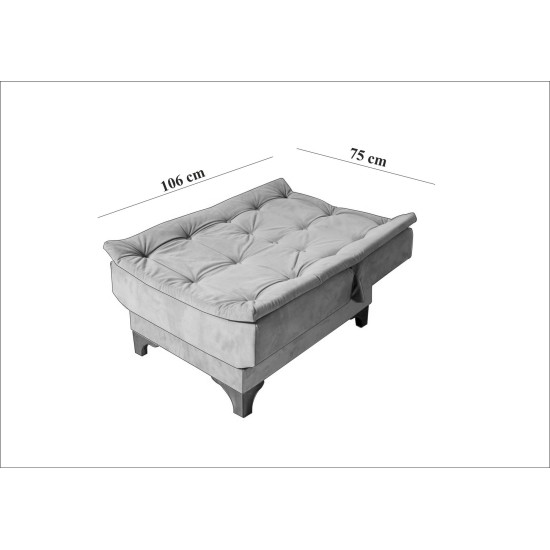 Wing Chair Kelebek Berjer - Grey Grey Wing Chair Kelebek Berjer - Grey Grey