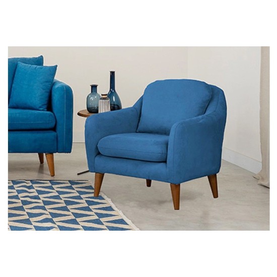 Wing Chair Soli Berjer - Dark Blue Dark Blue Atelier del Sofa Wing Chair Soli Berjer - Dark Blue Dark Blue