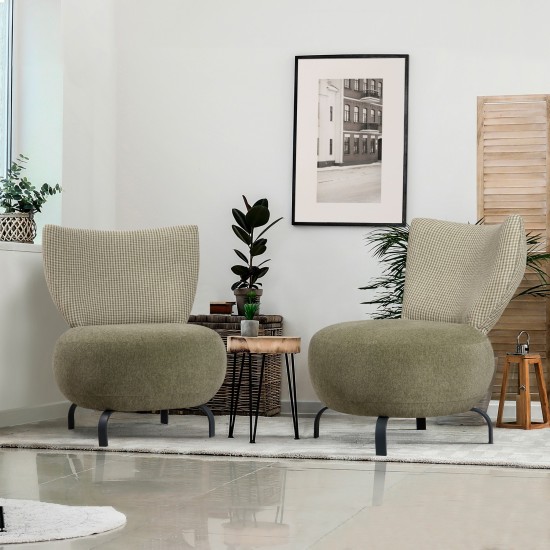 Wing Chair Set Loly Set - Green Green Wing Chair Set Loly Set - Green Green