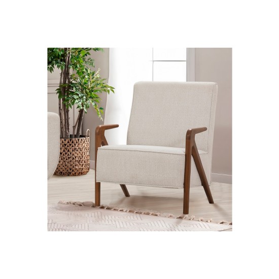 Wing Chair Larus Wood Berjer - Walnut, Cream Walnut
Cream
