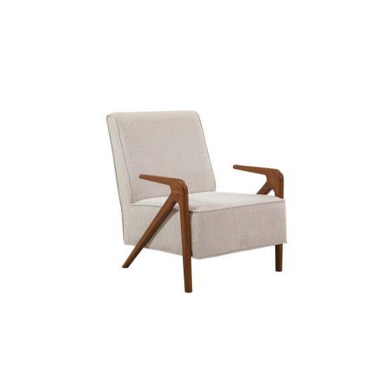 Wing Chair Larus Wood Berjer - Walnut, Cream Walnut
Cream