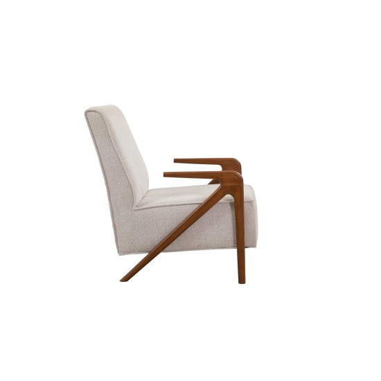 Wing Chair Larus Wood Berjer - Walnut, Cream Walnut
Cream