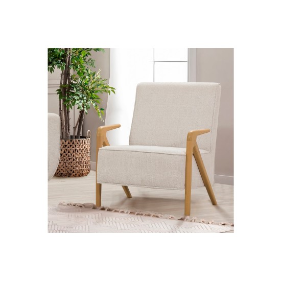Wing Chair Larus Wood Berjer - Oak, Cream Oak
Cream Wing Chair Larus Wood Berjer - Oak, Cream Oak
Cream