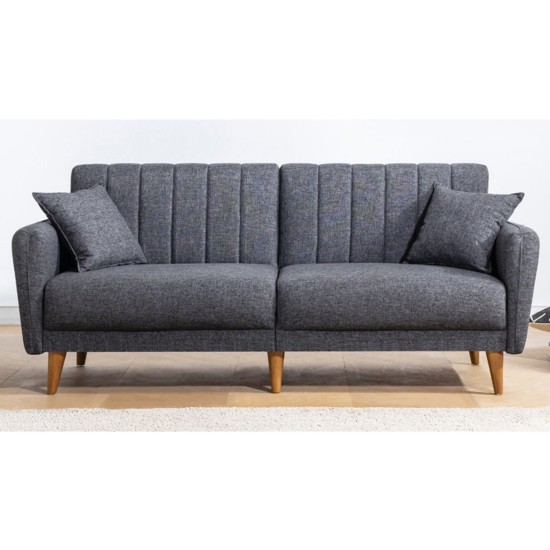 Atelier del Sofa 3-Seat Sofa-Bed Aqua - Dark Grey Dark Grey