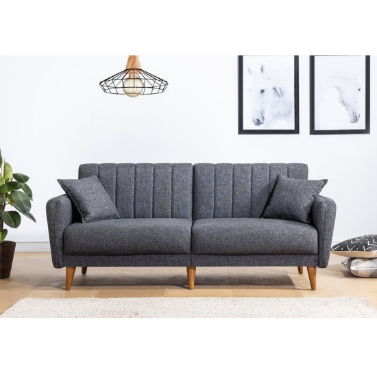 Atelier del Sofa 3-Seat Sofa-Bed Aqua - Dark Grey Dark Grey