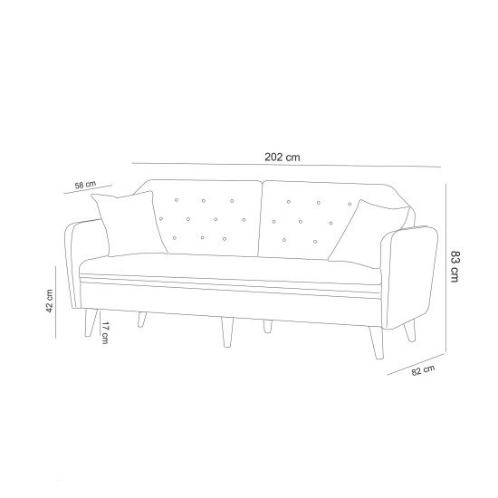 Atelier del Sofa 3-Seat Sofa-Bed Terra - Dark Blue Dark Blue
