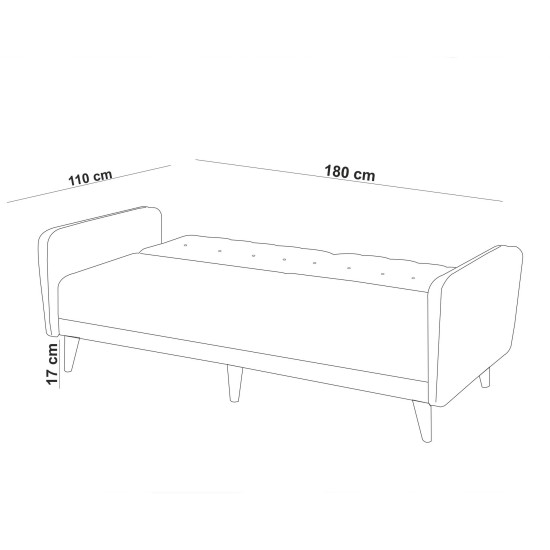 Atelier del Sofa 3-Seat Sofa-Bed Aria - Grey Grey