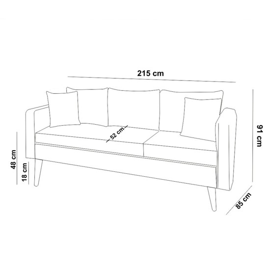 Atelier del Sofa 3-Seat Sofa Sofia - Sea Green Sea Green