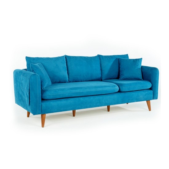 3-Seat Sofa Sofia - Dark Blue Dark Blue Atelier del Sofa 3-Seat Sofa Sofia - Dark Blue Dark Blue