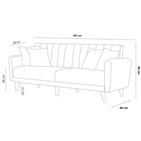 3-Seat Sofa-Bed Aqua - Green Green 3-Seat Sofa-Bed Aqua - Green Green