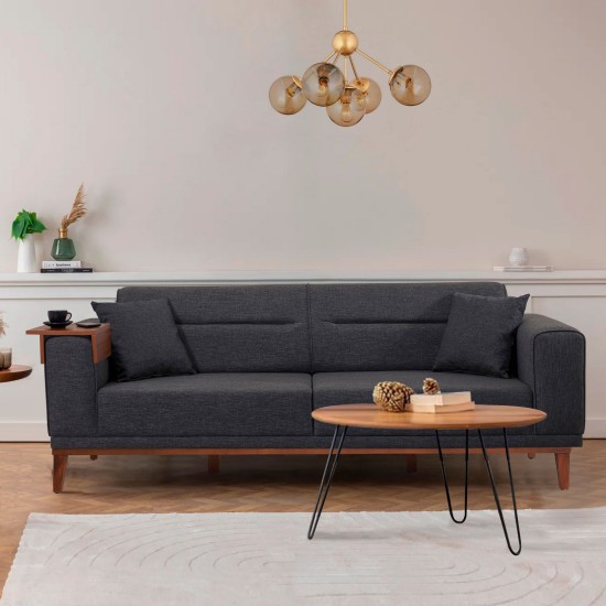 3-Seat Sofa-Bed Liones - Anthracite Anthracite Atelier del Sofa 3-Seat Sofa-Bed Liones - Anthracite Anthracite