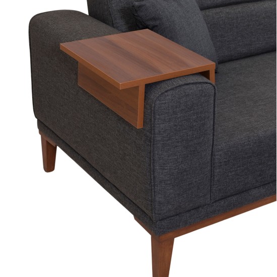 3-Seat Sofa-Bed Liones - Anthracite Anthracite Atelier del Sofa 3-Seat Sofa-Bed Liones - Anthracite Anthracite