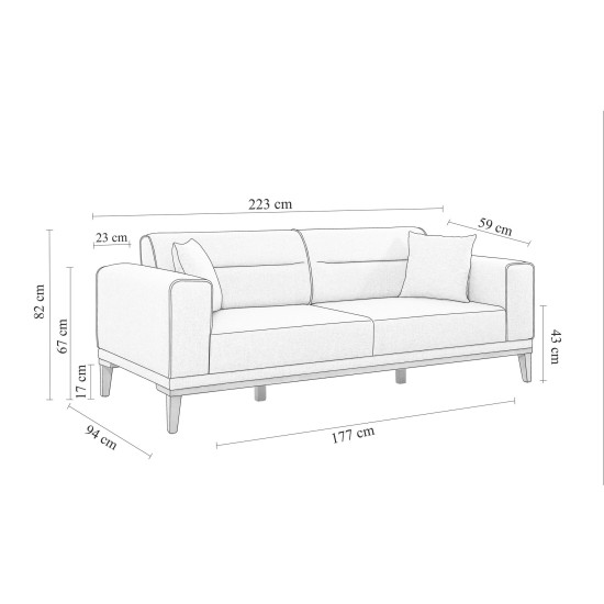 Atelier del Sofa 3-Seat Sofa-Bed Liones 32 - Dark Blue Dark Blue