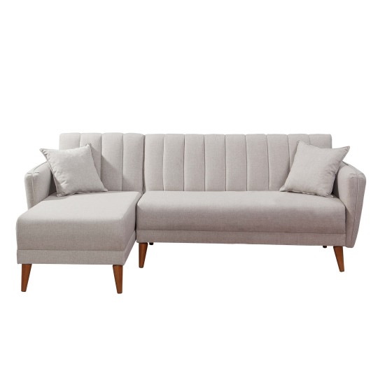 Corner Sofa-Bed Aqua Corner Left - Cream Cream Atelier del Sofa Corner Sofa-Bed Aqua Corner Left - Cream Cream