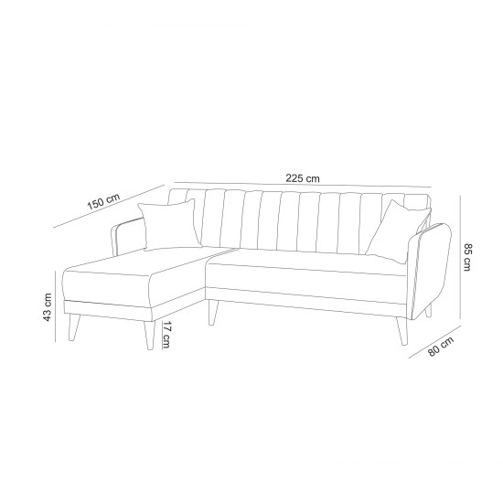 Corner Sofa-Bed Aqua Corner Left - Cream Cream Atelier del Sofa Corner Sofa-Bed Aqua Corner Left - Cream Cream