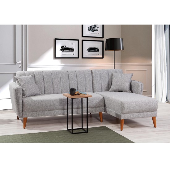 Corner Sofa-Bed Aqua Corner Right - Grey Grey Atelier del Sofa Corner Sofa-Bed Aqua Corner Right - Grey Grey
