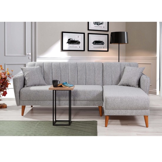 Corner Sofa-Bed Aqua Corner Right - Grey Grey Atelier del Sofa Corner Sofa-Bed Aqua Corner Right - Grey Grey