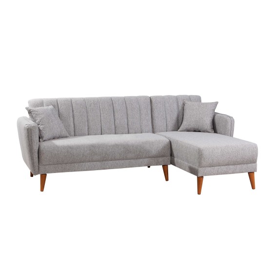 Corner Sofa-Bed Aqua Corner Right - Grey Grey Atelier del Sofa Corner Sofa-Bed Aqua Corner Right - Grey Grey