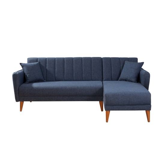 Corner Sofa-Bed Aqua Corner Right - Dark Blue Dark Blue Atelier del Sofa Corner Sofa-Bed Aqua Corner Right - Dark Blue Dark Blue