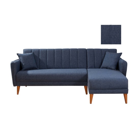 Corner Sofa-Bed Aqua Corner Right - Dark Blue Dark Blue Atelier del Sofa Corner Sofa-Bed Aqua Corner Right - Dark Blue Dark Blue