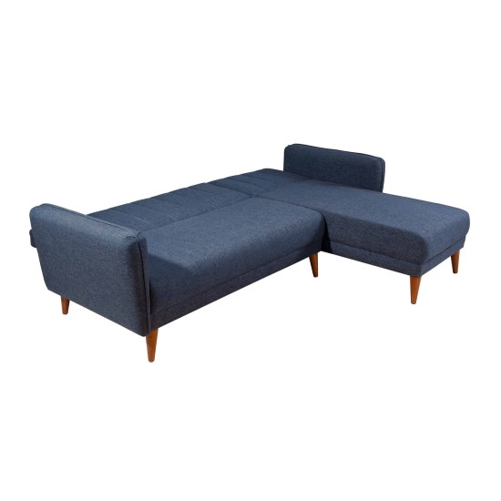 Corner Sofa-Bed Aqua Corner Right - Dark Blue Dark Blue Atelier del Sofa Corner Sofa-Bed Aqua Corner Right - Dark Blue Dark Blue
