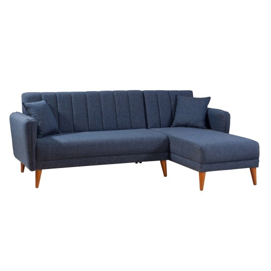 Corner Sofa-Bed Aqua Corner Right - Dark Blue Dark Blue Atelier del Sofa Corner Sofa-Bed Aqua Corner Right - Dark Blue Dark Blue