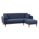 Corner Sofa-Bed Aqua Corner Right - Dark Blue Dark Blue Atelier del Sofa Corner Sofa-Bed Aqua Corner Right - Dark Blue Dark Blue