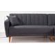 Atelier del Sofa Corner Sofa-Bed Aqua Coner Right - Dark Grey Dark Grey