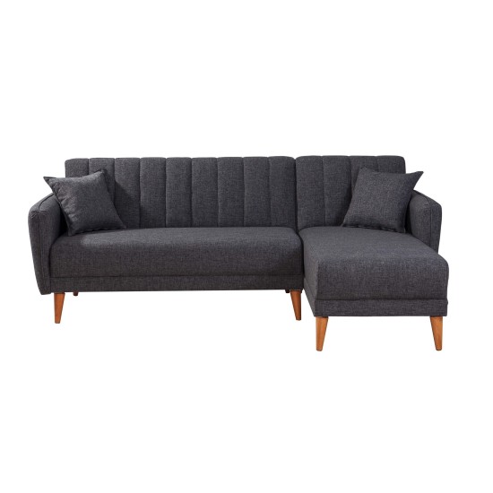 Atelier del Sofa Corner Sofa-Bed Aqua Coner Right - Dark Grey Dark Grey