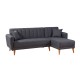 Atelier del Sofa Corner Sofa-Bed Aqua Coner Right - Dark Grey Dark Grey