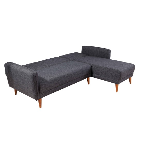Atelier del Sofa Corner Sofa-Bed Aqua Coner Right - Dark Grey Dark Grey