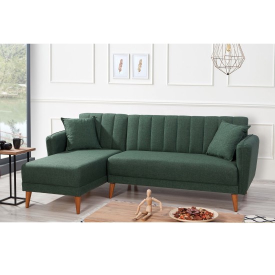 Corner Sofa-Bed Aqua Corner Left - Dark Green Dark Green Atelier del Sofa Corner Sofa-Bed Aqua Corner Left - Dark Green Dark Green