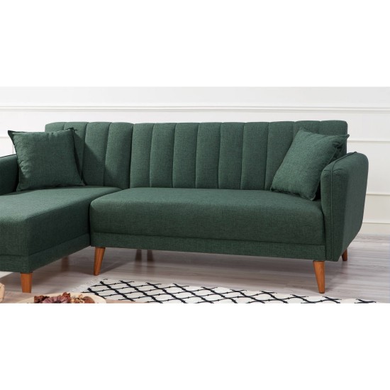 Corner Sofa-Bed Aqua Corner Left - Dark Green Dark Green Atelier del Sofa Corner Sofa-Bed Aqua Corner Left - Dark Green Dark Green