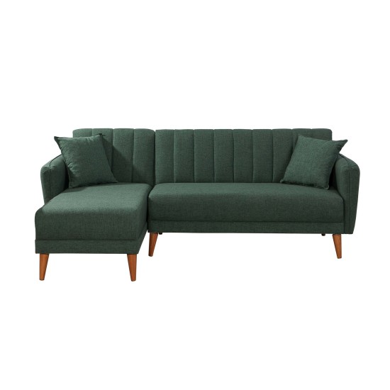 Corner Sofa-Bed Aqua Corner Left - Dark Green Dark Green Atelier del Sofa Corner Sofa-Bed Aqua Corner Left - Dark Green Dark Green