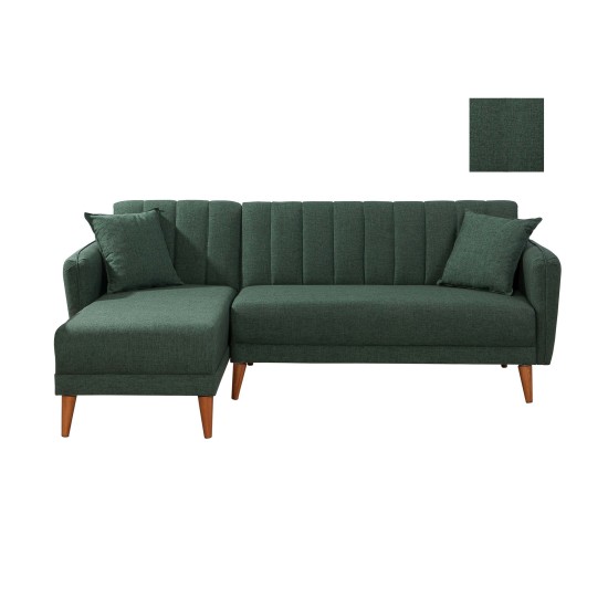 Corner Sofa-Bed Aqua Corner Left - Dark Green Dark Green Atelier del Sofa Corner Sofa-Bed Aqua Corner Left - Dark Green Dark Green