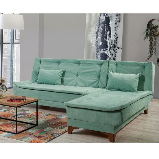 Corner Sofa-Bed Kelebek Corner Right - Sea Green Sea Green Atelier del Sofa Corner Sofa-Bed Kelebek Corner Right - Sea Green Sea Green