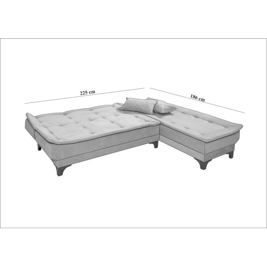 Corner Sofa-Bed Kelebek Corner Right - Sea Green Sea Green Atelier del Sofa Corner Sofa-Bed Kelebek Corner Right - Sea Green Sea Green
