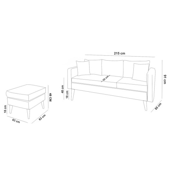 Atelier del Sofa Corner Sofa Sofia Corner Left - Dark Blue Dark Blue