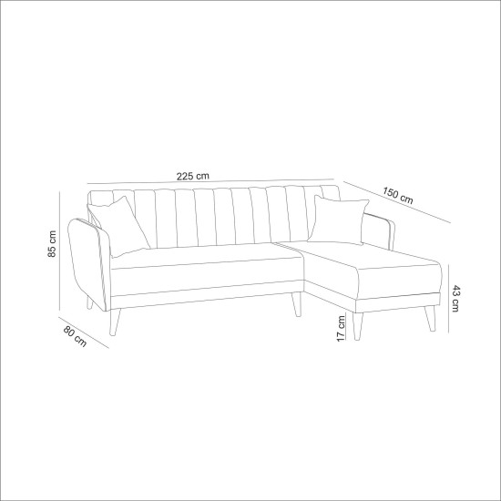 Corner Sofa-Bed Aqua Corner Right - Cream Cream Atelier del Sofa Corner Sofa-Bed Aqua Corner Right - Cream Cream