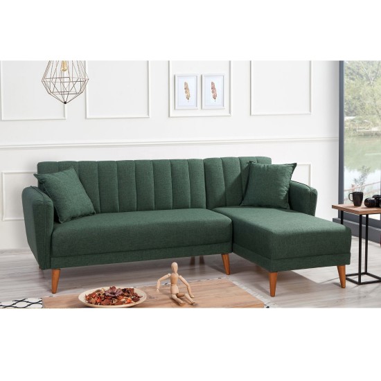 Corner Sofa-Bed Aqua Corner Right - Dark Green Dark Green Atelier del Sofa Corner Sofa-Bed Aqua Corner Right - Dark Green Dark Green